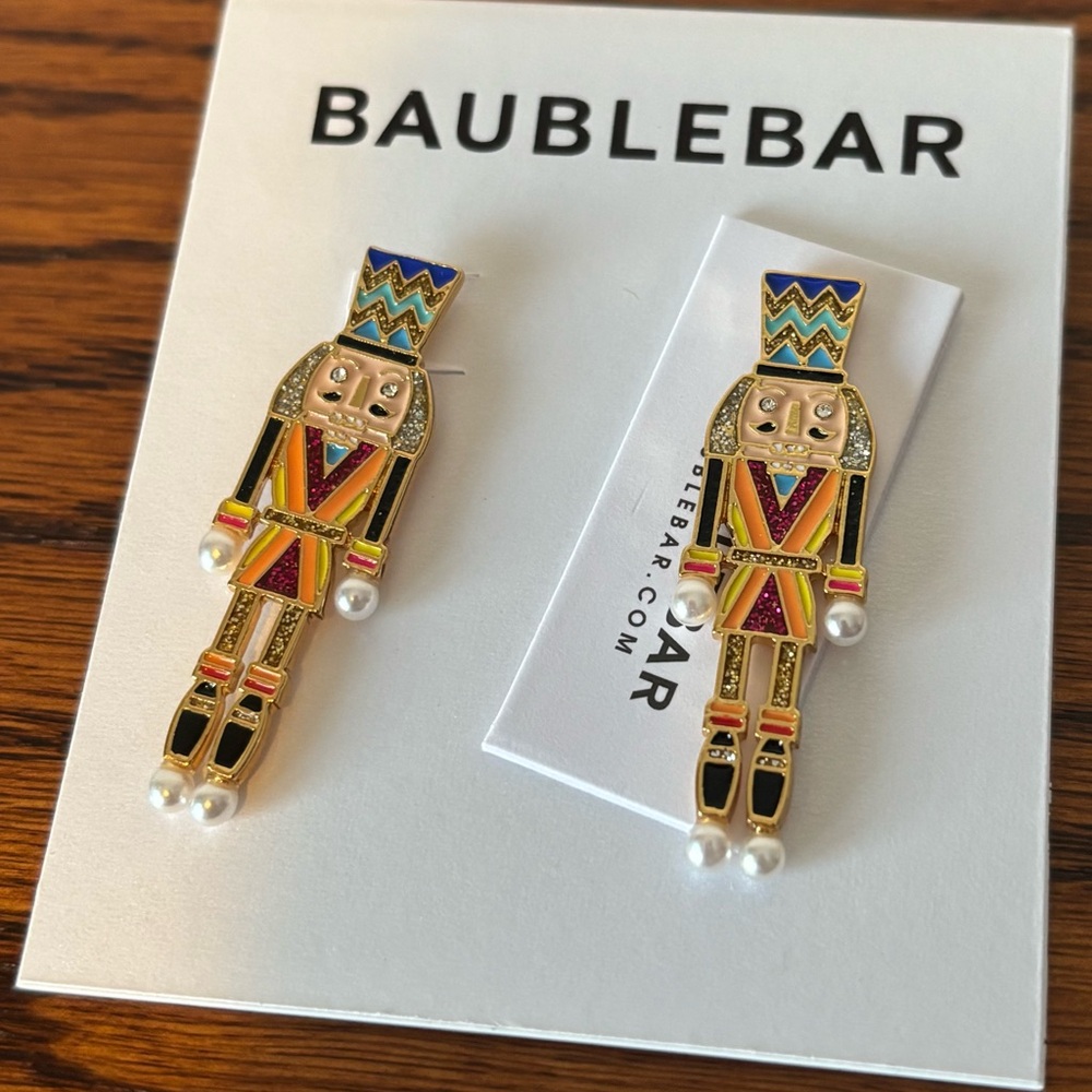BaubleBar Festive Nutcracker Earrings